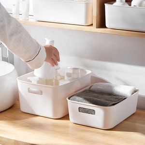 Plastic Stackable Household Storage Box with Handles Holder plastic organization