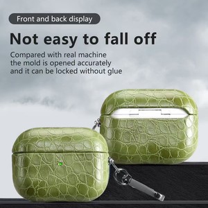 Nuevas Tendencias OEM Funda Protectora Rígida de Cuero PU con Diseño de Cocodrilo y Llavero para <span class=keywords><strong>Airpods</strong></span> Pro 3ra Generación 2026/2025 - Product Image 3