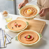 Moule à tarte en silicone rond, moule à pâtisserie antiadhésif avec poignées, moule à gâteau en silicone réutilisable pour tarte, quiche, pâtisserie