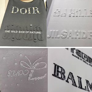 230g de peso pesado de talla grande Casual para hombre personalizado <span class=keywords><strong>Puff</strong></span> impreso liso de gran tamaño 100% algodón camiseta en blanco - Product Image 5