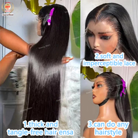 Wig Rambut Asli 100% Bone Straight Lace Front OEM ODM Private Label, MOQ Rendah, Tanpa Lem, HD Lace, Pre Plucked