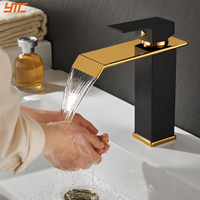 Robinet de lavabo cascade commercial monocommande chaud/froid pour projets hôteliers et d'appartements