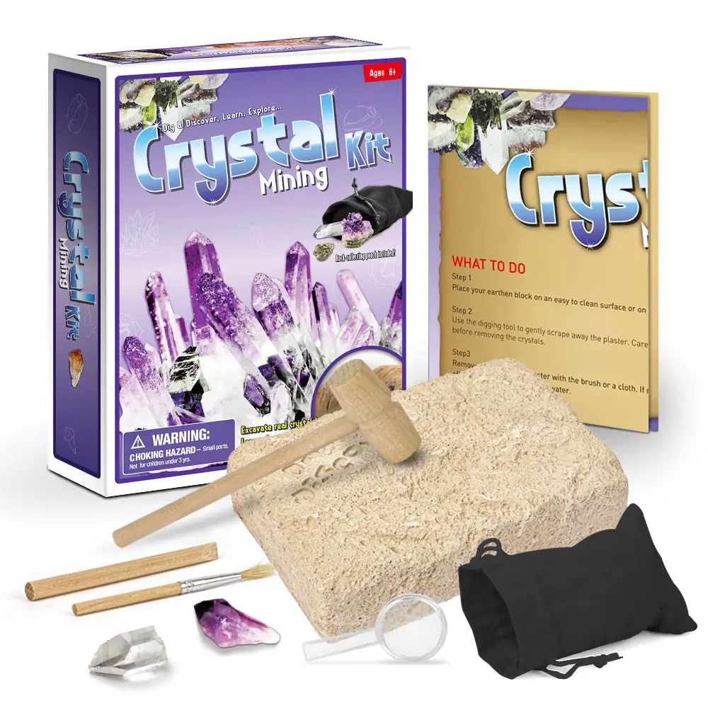 Kit de cristal de excavación creativo para niños, gemas del Tesoro, fósil arqueológico, exploración educativa, juguetes de minería, 2022