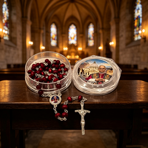 Rosario católico de alta gama, blanco, con San Judas, rojo, niños con San Benito, al por mayor, de rosas, tonalidades tierra, Israel. - Product Image 2