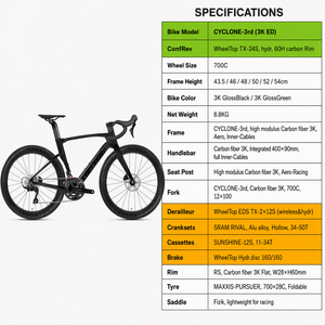 จักรยานเสือหมอบ Wheeltop Tx 700c 24 สปีด ระบบเกียร์อิเล็กทรอนิกส์ ดิสก์เบรกไฮดรอลิก แฮนด์คาร์บอน สำหรับนักปั่นมืออาชีพ พร้อมอุปกรณ์ครบครัน - Product Image 2