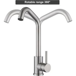 Classic Modern American Style Long Neck Industrial Commercial Kitchen Accessories 304ss Stainless Steel Kitchen Sink Mixer Taps - Product Image 4