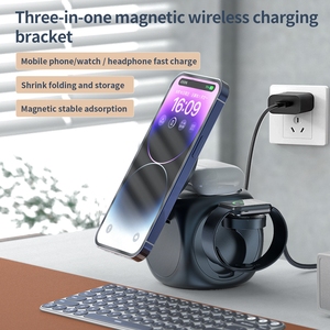 Estación de Carga Multifuncional Inalámbrica Magnética Plegable para Escritorio, Cubo Mágico de la Suerte 3 en 1, Cargador Inalámbrico Rápido de 15 W - Product Image 6
