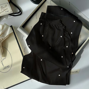 Nuovi arrivi estivi: <span class=keywords><strong>pigiama</strong></span> da <span class=keywords><strong>donna</strong></span> premium con stampa nera, top a maniche lunghe e pantaloni. - Product Image 6