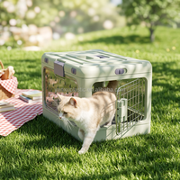 Cage de transport pliable et portable pour animaux de compagnie, idéale pour pique-niques en extérieur, visites chez le vétérinaire, approuvée par les compagnies aériennes, double porte, respirante