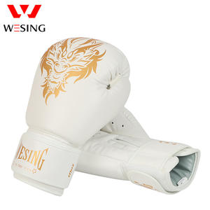 Wesing Dragon Custom Logo <span class=keywords><strong>12</strong></span> <span class=keywords><strong>OZ</strong></span> <span class=keywords><strong>Guantes</strong></span> de boxeo blancos de cuero PU profesional - Product Image 4