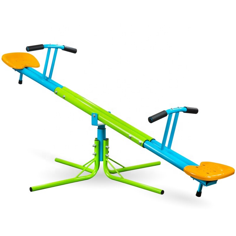 Durable double steel frame Teeter Totter Heavy Duty 360 Kids Swivel Seesaw