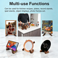 Support de livre de recettes design croisé - Texture bois, porte-recettes en bois - Présentoir multifonctionnel, décoration de comptoir de cuisine