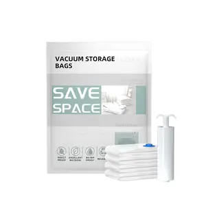 Oversized Vacuum Bag Clothes Storage Bag With Valve Clear Border Folding  Compression Storage Bag Travel Space