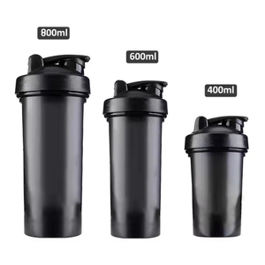 ขวดน้ำสำหรับเล่นกีฬาขวดเขย่าโปรตีนสีดำสำหรับเล่นกีฬาออกกำลังกาย - Product Image 4