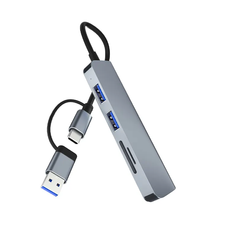 VGA 4K HDTV Video Docking Station Hub Hub USB3.0 USB-C 2 Trong 1 Đầu Vào Loại-C Để USB3.0 Adapte Cho Điện Thoại Di Động Máy Tính Xách Tay