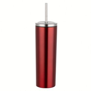 Gobelet isotherme droit en acier inoxydable de 20 oz avec couvercle à vis et paille - Product Image 3