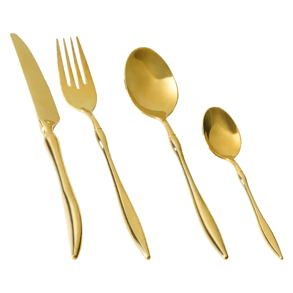 Migliore qualità forchette e coltelli oro di lusso posate in acciaio inox Set di tavolo da pranzo per la casa di nozze tavoli
