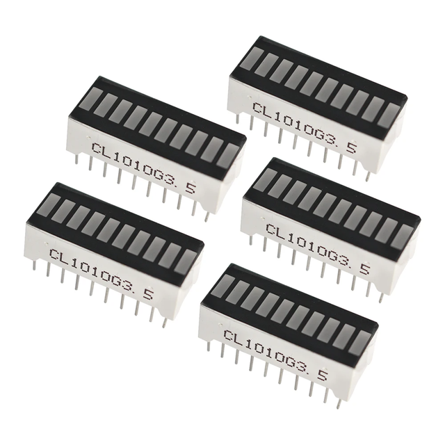5pcs LED Digital Tube Light Strip 10 Segment Display Super Bright Red Green Blue Ten Segment Multi Color Light Emitting Strip