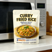 Traditional Curry Fried Rice Instant Meal Microwave Rice in 2 Mins Ultra Fast Cook Meal Precooked Foods
