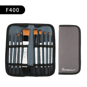 Juego de 12 Pinceles de Artista <span class=keywords><strong>Giorgione</strong></span>, Pelo de Nailon, Virola de Aluminio Negro, Mango de Madera Blanca, Bolsa de Lona y Pintura Acrílica Gratis - Product Image 5