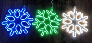 Guirlande LED Néon Flocon de Neige de Noël 80cm IP65 Étanche, Effet Pluie de Météores Scintillant, Blanc Chaud Doux, pour Extérieur et Intérieur, Garantie 2 Ans - Product Image 4