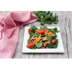 Assiettes jetables carrées en fibre de canne à sucre biodégradable de 10 pouces, boîte à lunch bento avec couverts pour la restauration - Product Image 4