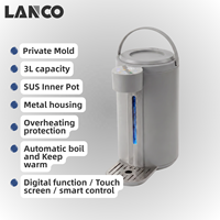 Bouilloire Électrique LANCO en Acier Inoxydable 3L avec Fonction Maintien au Chaud et Protection Anti-Ébullition à Sec, Pot Thermique Numérique pour Usage Domestique et Hôtelier, Garantie 2 Ans
