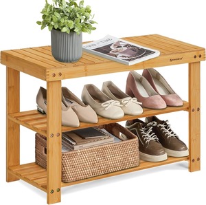 Banc à chaussures 3 niveaux en bois, organisateur <span class=keywords><strong>de</strong></span> rangement robuste <span class=keywords><strong>pour</strong></span> chaussures, idéal <span class=keywords><strong>pour</strong></span> l'entrée et la <span class=keywords><strong>salle</strong></span> <span class=keywords><strong>de</strong></span> <span class=keywords><strong>bain</strong></span> - Product Image 6