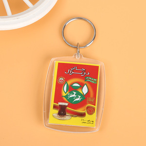 Trong suốt Acrylic Tùy chỉnh hình dạng tự làm hình ảnh hình ảnh khung Keychain đôi bên logo nhựa rõ ràng Keyring cho quà tặng khuyến mãi - Product Image 4