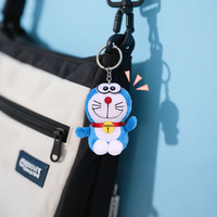 Porte-clés en peluche Doraemon bleu mignon avec rembourrage en coton PP super doux, taille de 11 à 30 cm, figurine de dessin animé pour couple