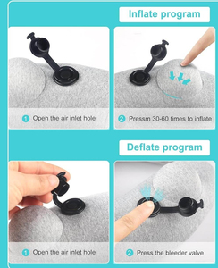 Almohada de Viaje Inflable en Forma de U, Multifuncional, Ecológica, de Algodón, para Avión y Uso en Exteriores, con Soporte para el Cuello - Product Image 3