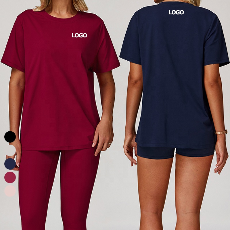 Women's Loose Fit Breathable Yoga Sports Top Buttery Soft Short-Sleeved Fitness Running T-shirt Quick Dry Workout Gym Shirts