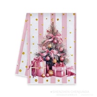 Serviette de cuisine absorbante en microfibre à séchage rapide, personnalisée CJD PINK, imprimée, décorative de Noël, pour cadeaux