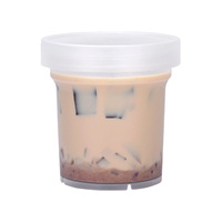 Contenedor de plástico personalizado de alta calidad para taza de Yogurt, contenedor de helado con tapa de cuchara de plástico