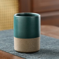 Tasse à café vintage en céramique 210 ml, style Japandi, cadeau d'affaires, emballage en boîte cadeau, compatible lave-vaisselle et micro-ondes