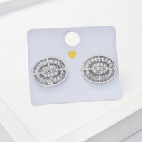 Boucles d'oreilles ovales en zircon de qualité supérieure pour le dropshipping, en cuivre, design européen et américain tendance, minimalistes, cadeau de mode