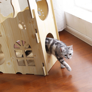 Condo et perchoir en bois Premium Cat Tree Castle pour chats d'intérieur - Product Image 4