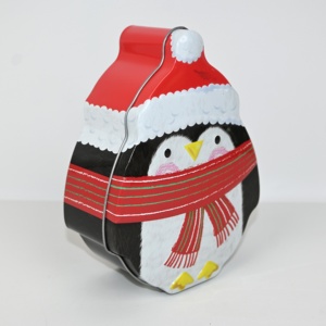 Cute Penguin Christmas Irregular Shaped <b>Tin</b> Can Food Grade Metal Gift <b>Tin</b> for <b>Chocolate</b> Sweets - Product Image 3