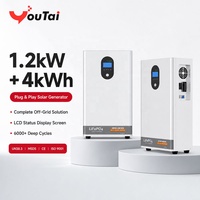 Kit d'alimentation hybride OEM 1,2 kW 4 kWh LiFePO4 sans entretien avec surveillance intelligente, installation facile, garantie 10 ans, batterie solaire