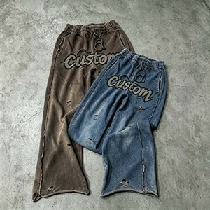 Custom French Terry Streetwear Men's Trackpants Casual Streetwear <b>Pants</b> Autumn Midweight Breathable <b>Pants</b> - Product Image 1
