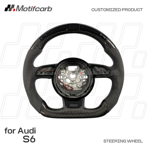 พวงมาลัยคาร์บอนไฟเบอร์ LED อัจฉริยะแบบกำหนดเอง สำหรับ Audi S6 S3 S4 S5 S7 S8 RS3 RS4 RS5 RS6 RS7 B8 C7 ซีรีส์ A5 A6 A7 ปี 2012-2017 - Product Image 2