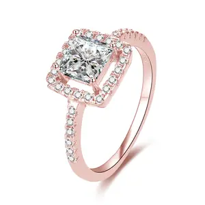 POLIVA Empilhável bling Big Small Pedra Principal das Mulheres Bridal Melhor Jóias 925 Sterling Silver Square Anéis De Casamento