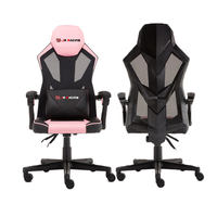 JR RACING Chaise de gaming moderne pivotante pour ordinateur domestique, chaise de sport électronique en maille avec vérin à gaz à 3 positions et inclinaison manuelle