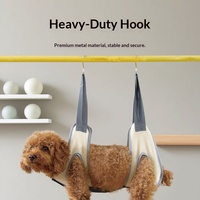Hamac de toilettage suspendu populaire pour animaux de compagnie, anti-morsure et anti-griffures, pour chiens et chats, pour le bain et la coupe des ongles, en tissu non tissé, avec ceinture de maintien pour la taille