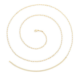 Chaîne de taille classique réglable à maillons ovales pour femmes |   Chaîne de ventre en acier inoxydable style trombone |   Bijoux minimalistes fins pour le corps - Product Image 1