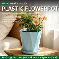 Pots à fleurs modernes en PP avec trous de drainage, durables, capacité de 8,51 L, design minimaliste, utilisation intérieure/extérieure pour les fleurs/plantes vertes