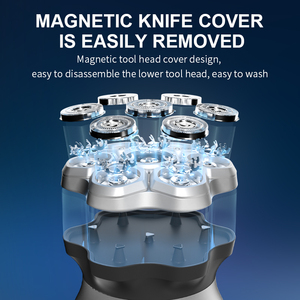 7D Magnetic Rotary Electric <b>Head</b> Shaver Bald <b>Razor</b> IPX6 Waterproof USB-C Rechargeable 90min Runtime OEM Custom Logo - Product Image 2