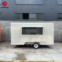 Système utilitaire complet : Remorque alimentaire carrée remorquable, unité de concession mobile pour la vente de snacks et de boissons variés, idéale pour les entreprises de vente au détail combinées