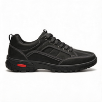 Chaussures de travail décontractées pour hommes, tige en cuir véritable, à lacets, antidérapantes, semelle extérieure en PVC résistante à l'usure, chaussures de marche en plein air 20260811-1