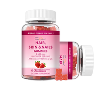 Bonbons gélifiés personnalisables pour la croissance des cheveux, des ongles et de la peau avec de la biotine et des vitamines pour des bienfaits antioxydants